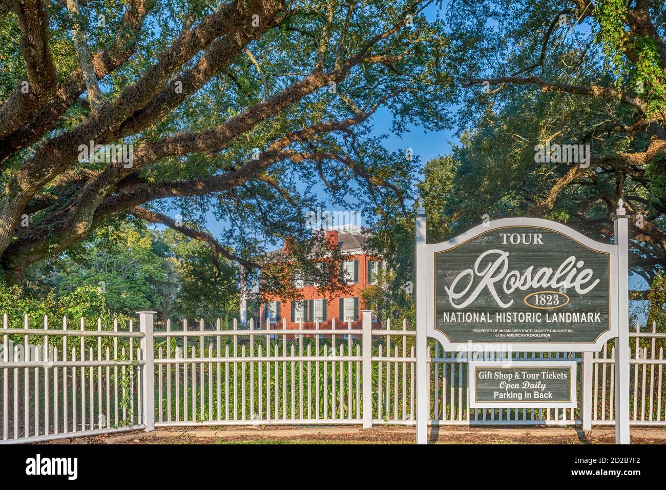 Rosalie Mansion, Vorkriegsheim, diente während des Bürgerkrieges in Natchez, Mississippi, USA als Hauptquartier der Union Army. Stockfoto
