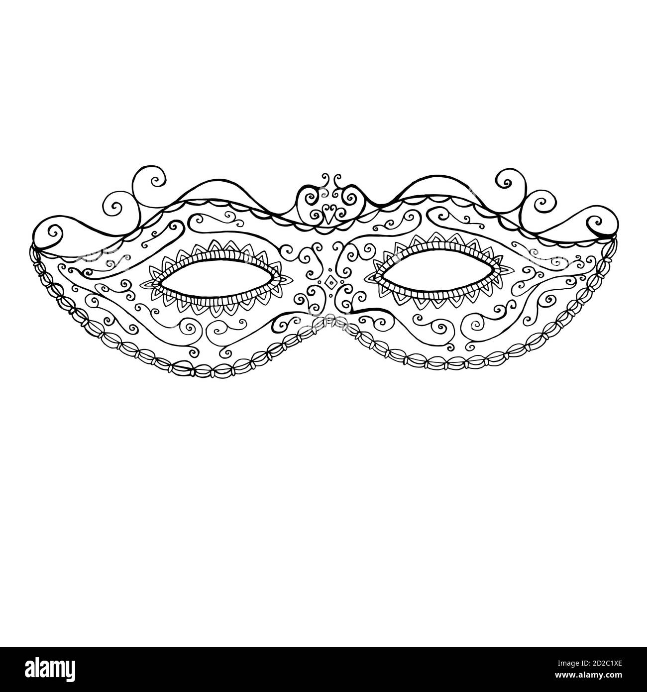 Dekorative festliche Maske von Mddi Gras, Malseite . Stock Vektor