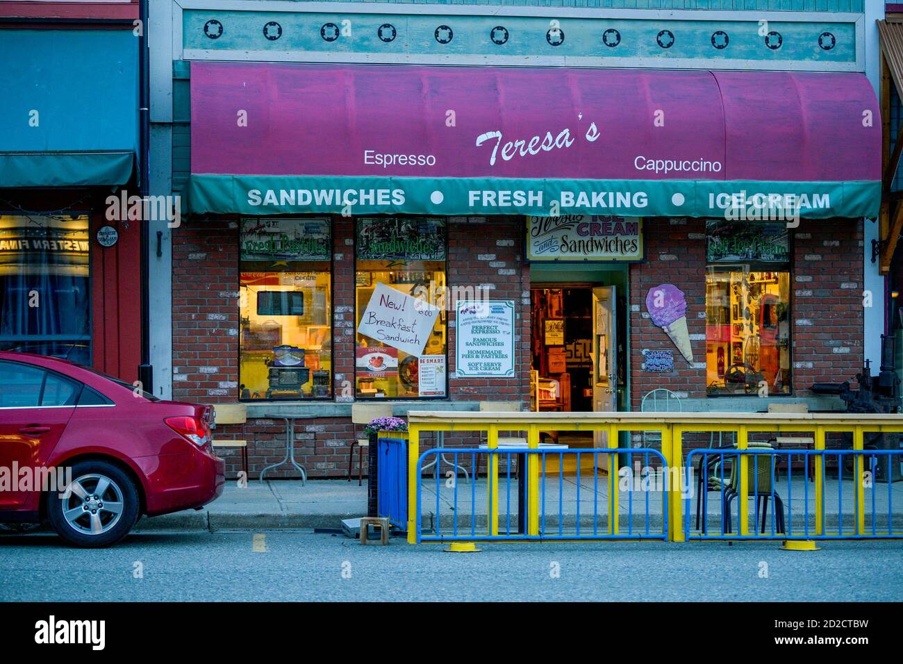 Teresa's Cafe, Café-Bar, Kaslo, British Columbia, Kanada Stockfoto