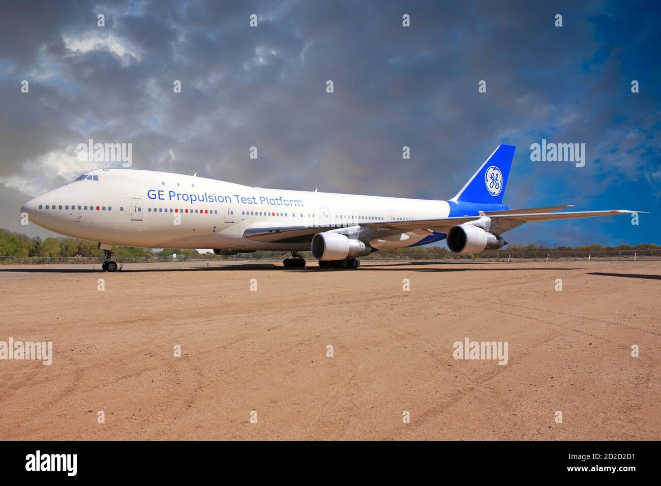 Die GE Propulsion Test Platform Boeing 747-400 jetzt nach 24 Dienstjahre im Pima Air & Space museum in Tucson AZ Stockfoto