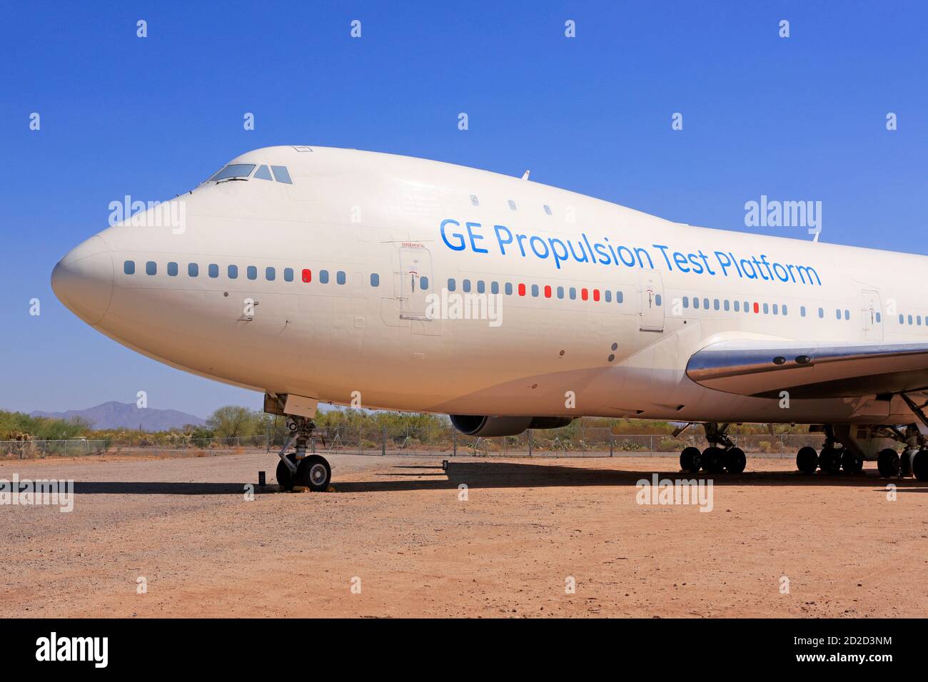 Die GE Propulsion Test Platform Boeing 747-400 jetzt nach 24 Dienstjahre im Pima Air & Space museum in Tucson AZ Stockfoto