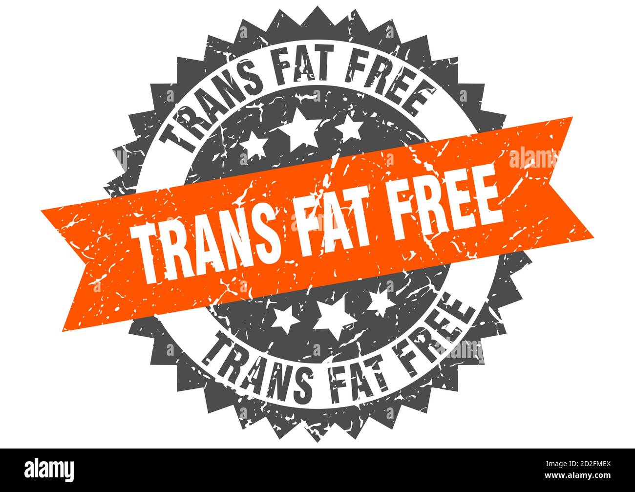 Trans fettfreie Marke. Rundes Grunge-Schild mit Band Stock Vektor