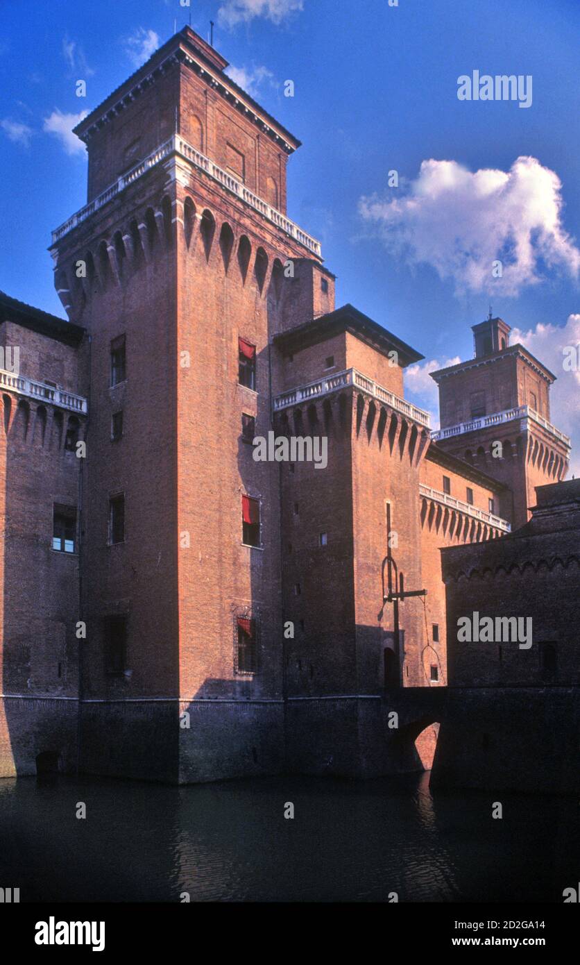 Ferrara. Castello Estense ('Este Schloss') oder das Castello di San Michele ('St. Michael's Castle"). Stockfoto