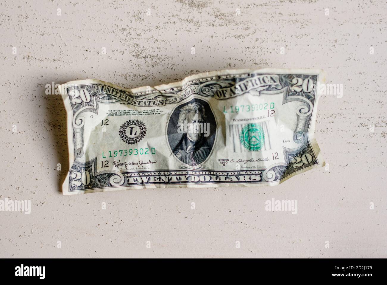 Zerknitterte Banknote Stockfoto