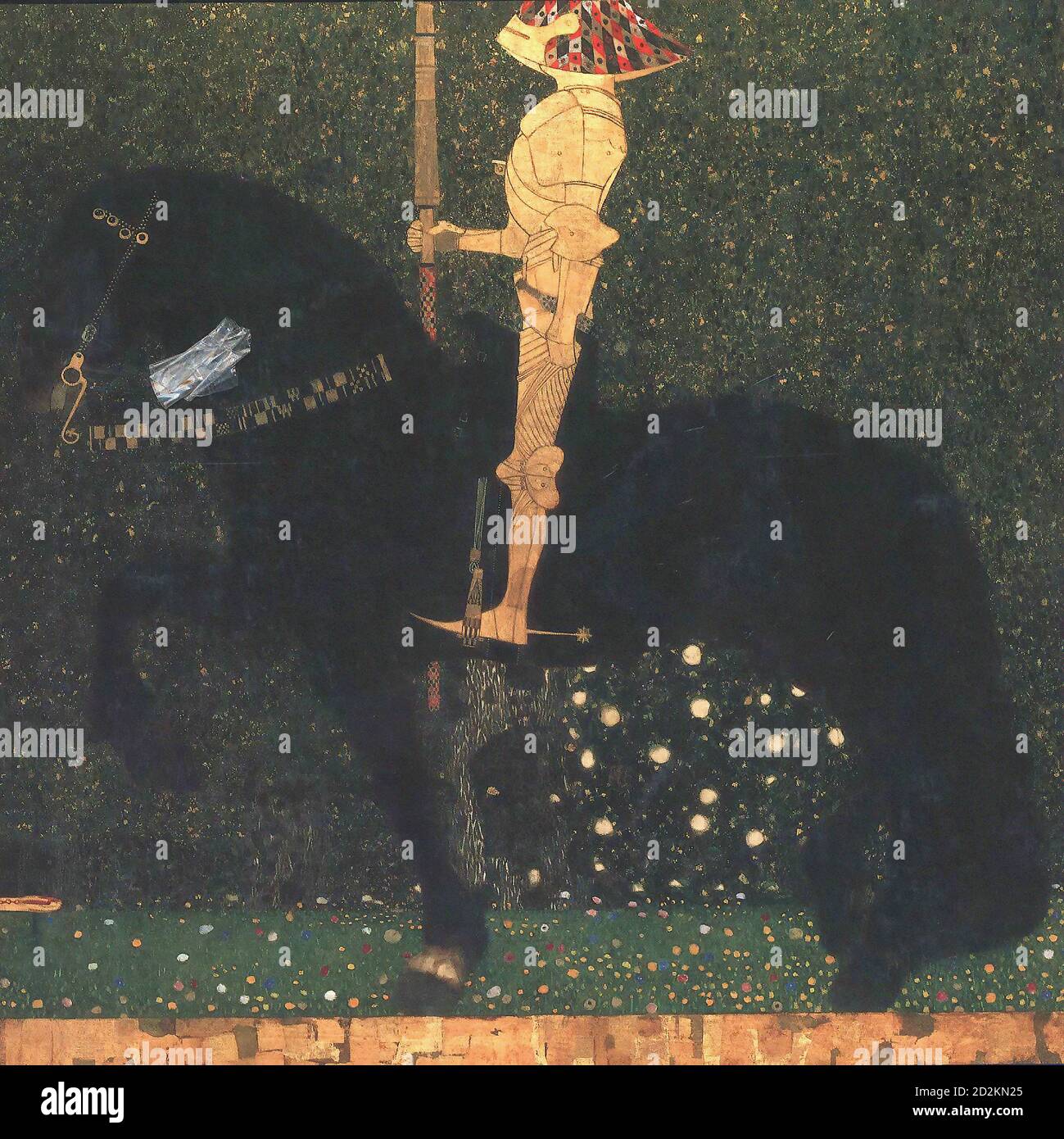 Klimt Gustave - das Leben ist ein Kampf (Goldener Reiter) - Österreichische Schule - 19. Jahrhundert Stockfoto