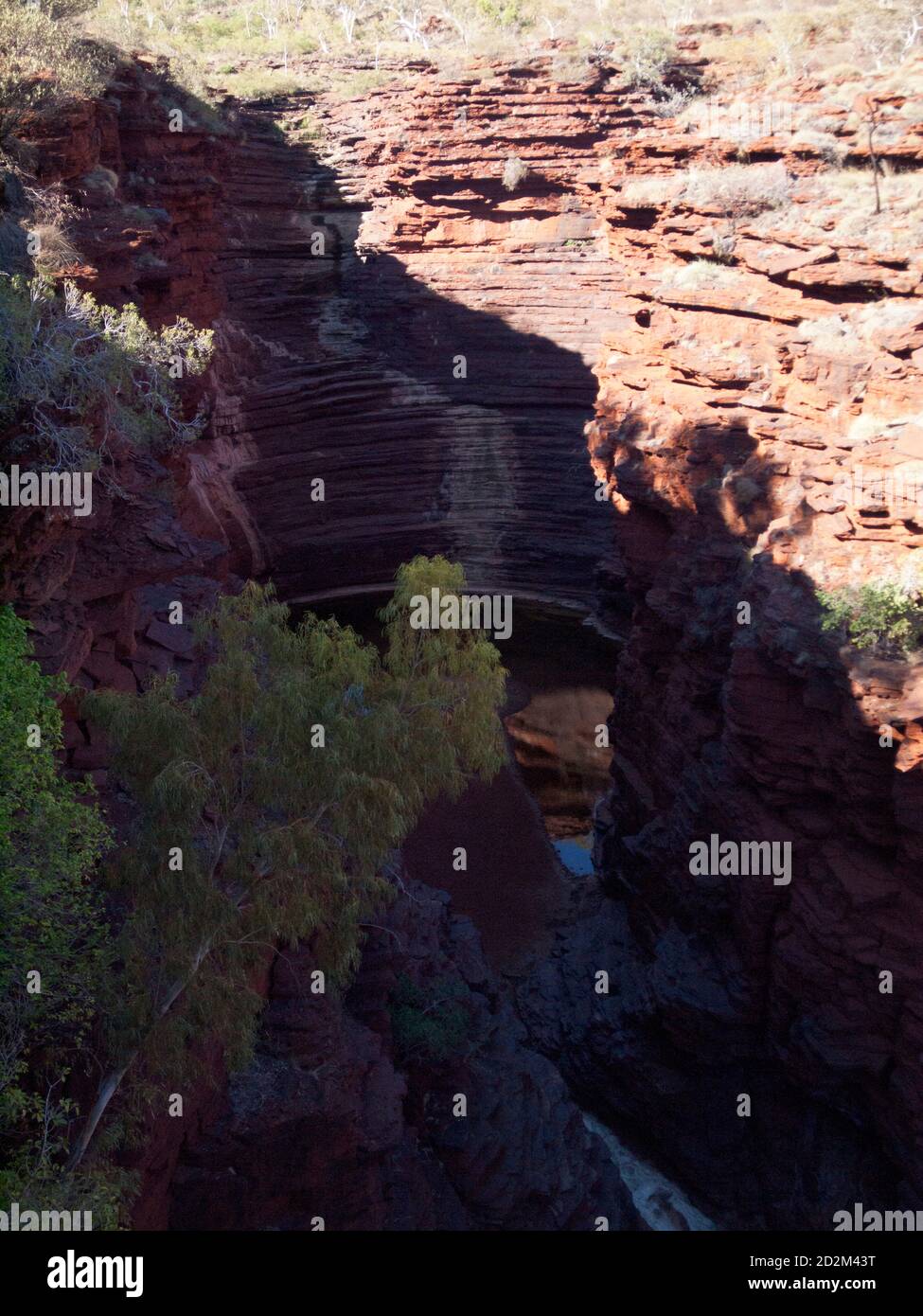 Joffre Gorge und (trockene) Wasserfälle, Karijini National Park, Western Australia Stockfoto