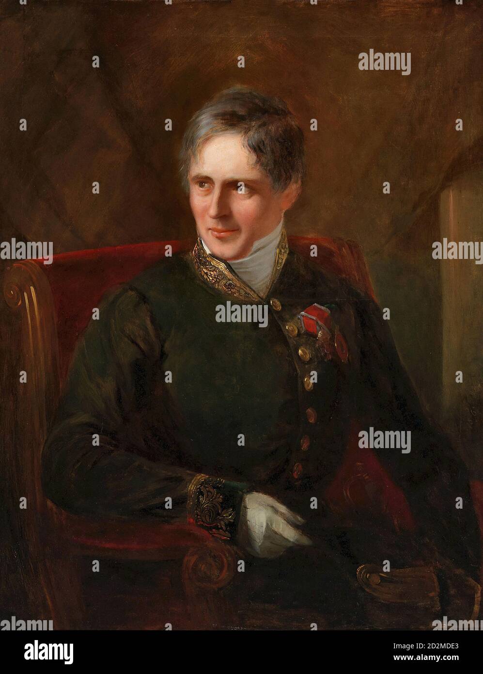 Rumpler Franz - Porträt eines österreichischen Regierungsbeamten mit Der kaiserliche Leopold-Orden - Österreichische Schule - 19 Jahrhundert Stockfoto