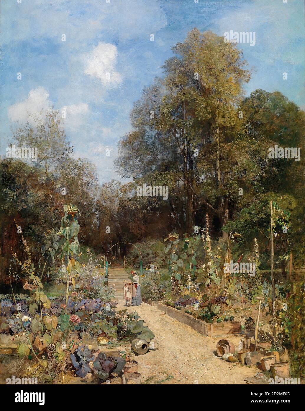 Schindler Emil Jakob - Garten in Plankenberg - Österreichische Schule - 19. Jahrhundert Stockfoto