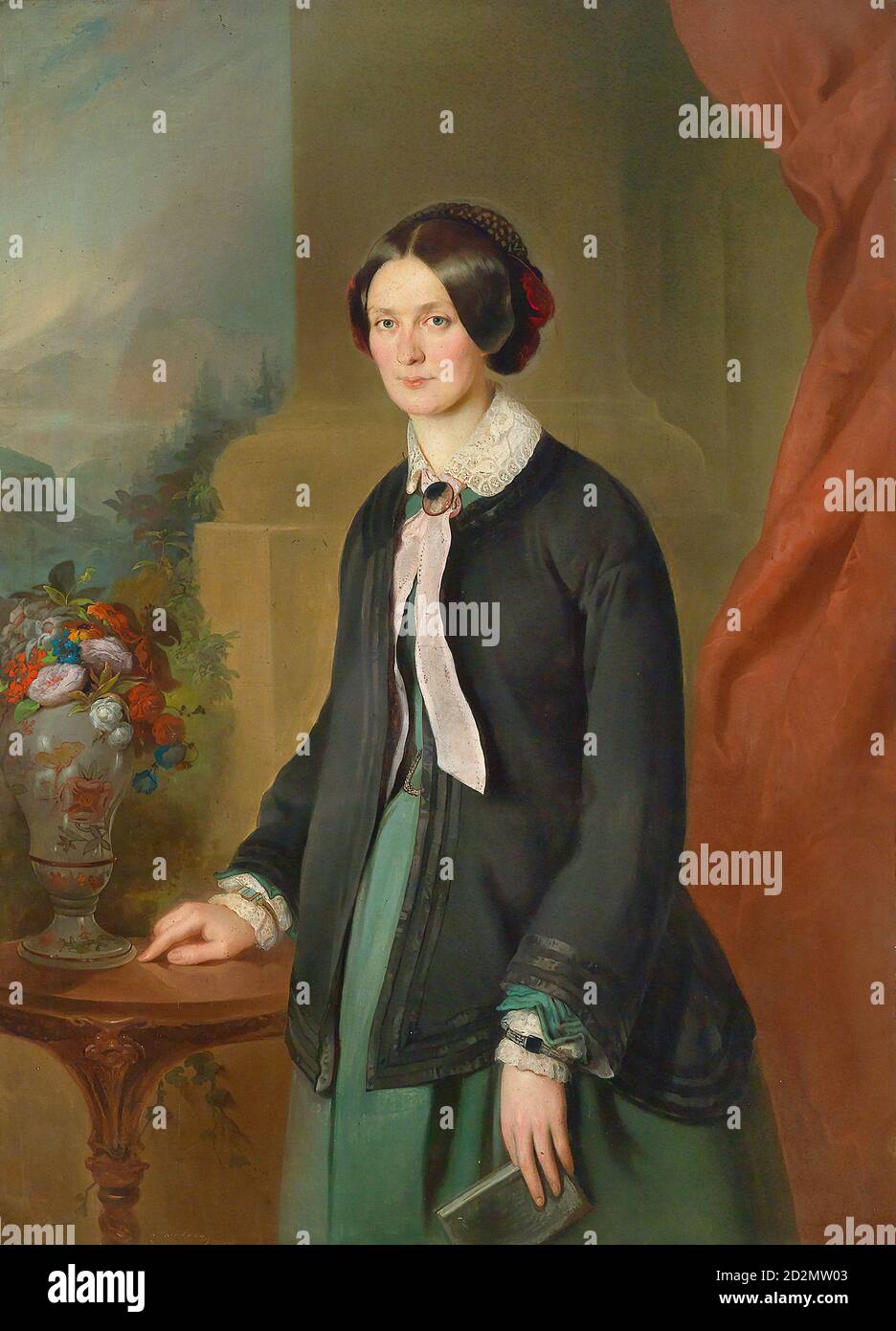 Swoboda I Eduard - Frauenbildnis - Österreichisch Schule - 19. Jahrhundert Stockfoto