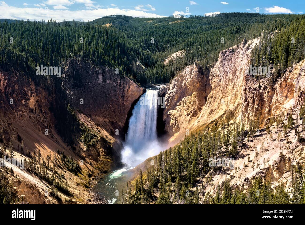 Lower Falls des Yellowstone River und Grand Canyon, Yellowstone National Park, Wyoming, USA Stockfoto