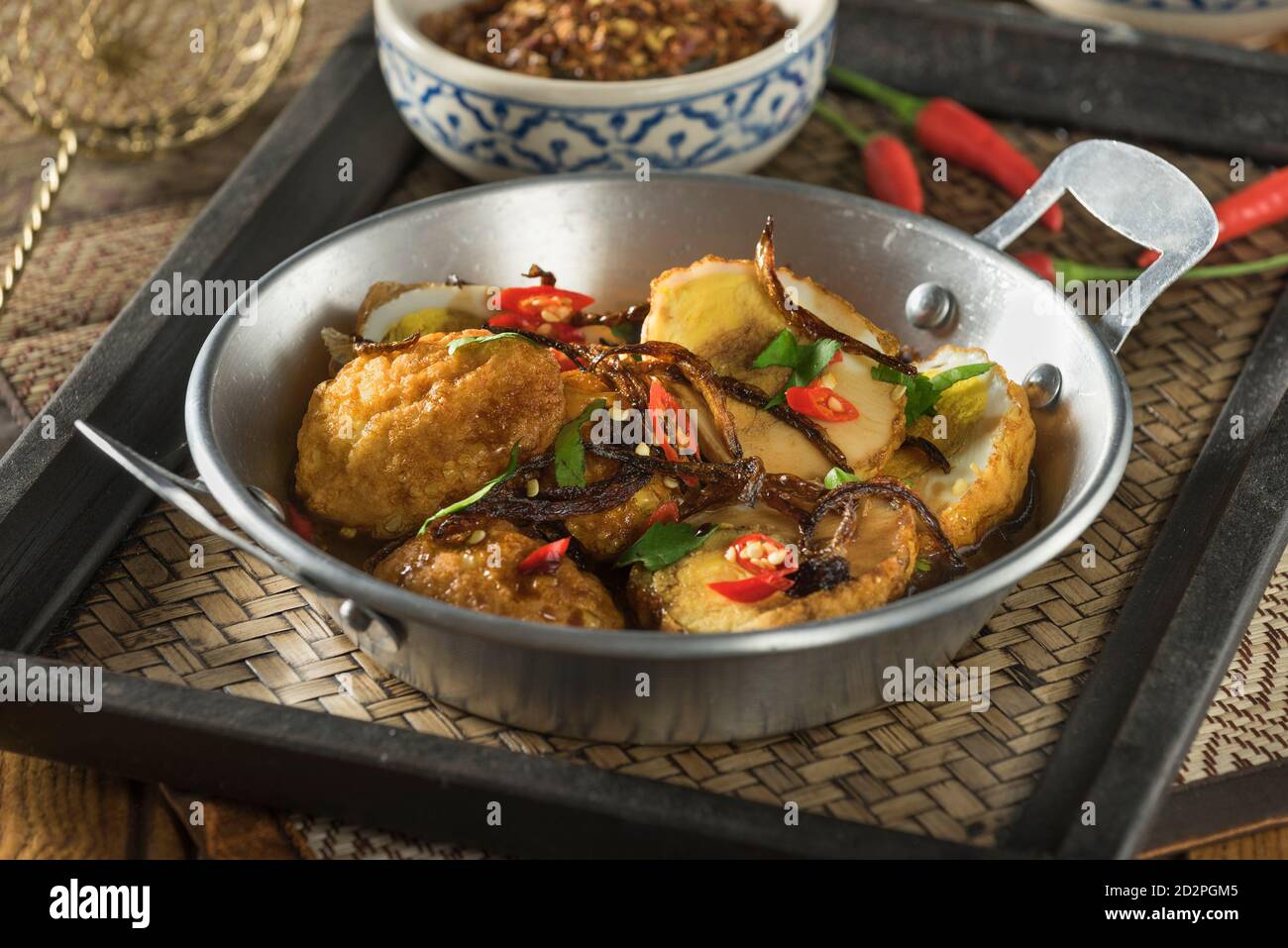 Khai luk khoei. Schwiegersohn Eier. Thailändische Küche Stockfoto
