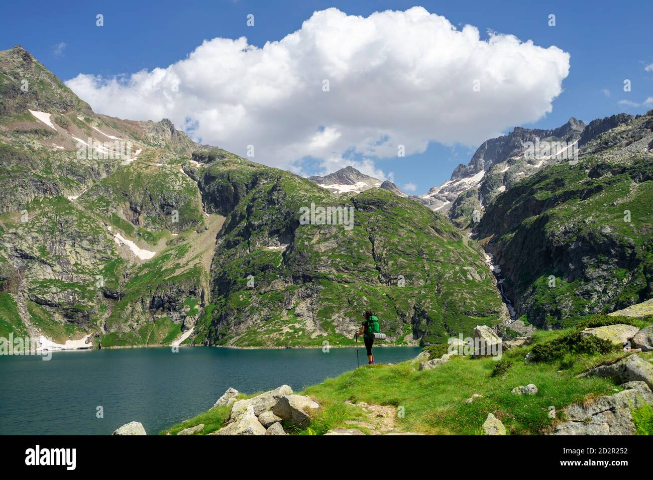 lago de Caillouas, Gourgs Blancs, cordillera de los Pirineos, Frankreich Stockfoto