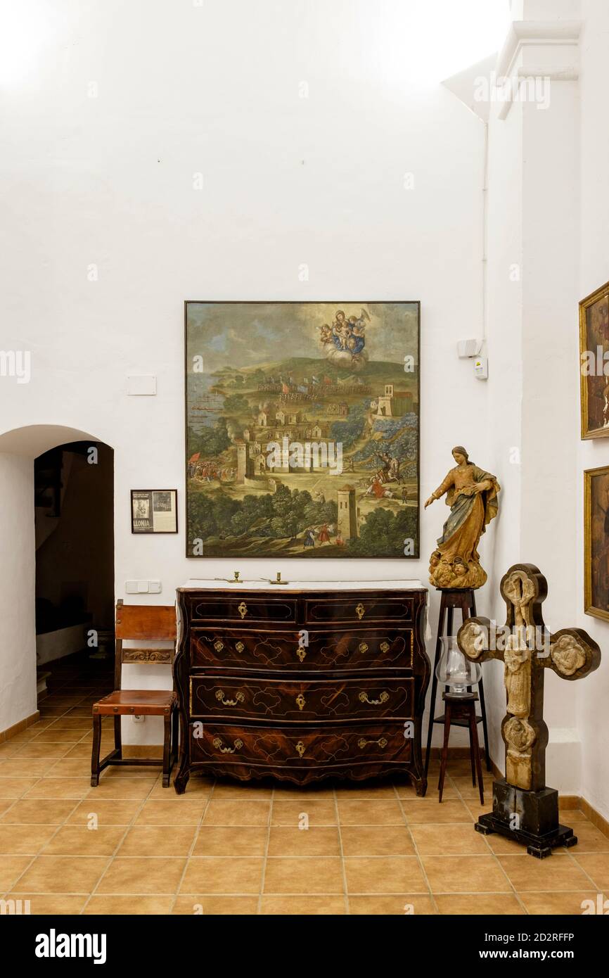 museo de la iglesia de Santa Maria de Andratx, fundada en 1248, Andratx, Mallorca, balearen, Spanien Stockfoto