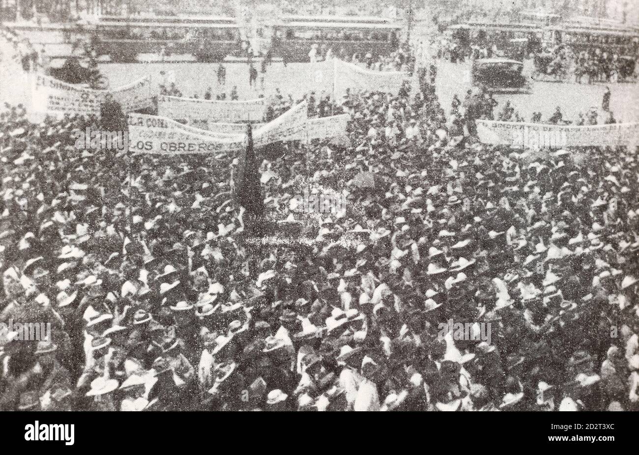 Demonstration in Mexiko-Stadt im Jahr 1920. Stockfoto
