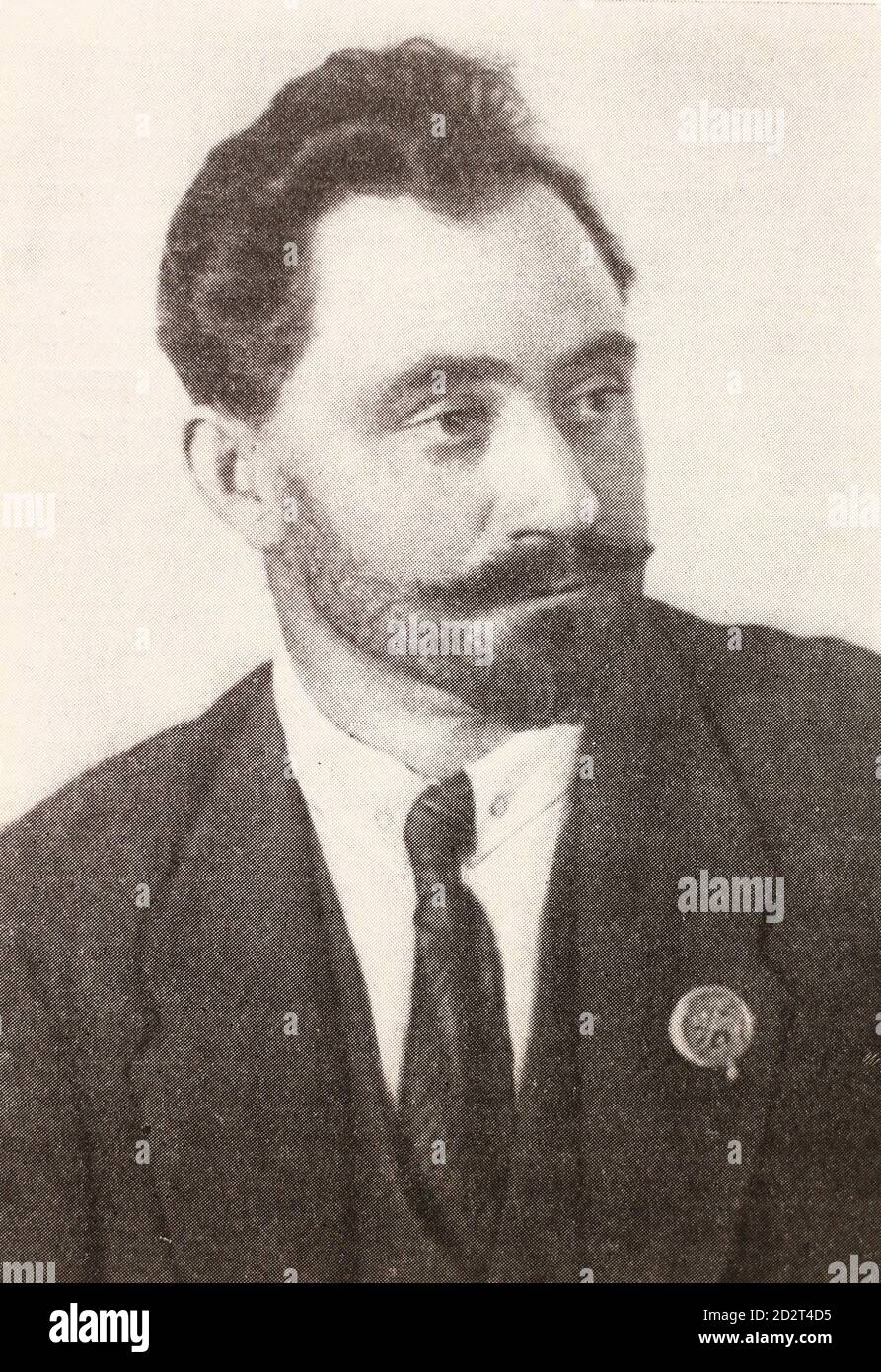 Georgi Dimitrov Michajlow im Jahre 1921. Georgi Dimitrov Mikhaylov auch bekannt als Georgi Mikhaylowitsch Dimitrov war ein bulgarischer kommunistischer Politiker. Von 1946 bis 1949 war er der erste kommunistische Führer Bulgariens. Dimitrov leitete die Kommunistische Internationale von 1934 bis 1943. Stockfoto
