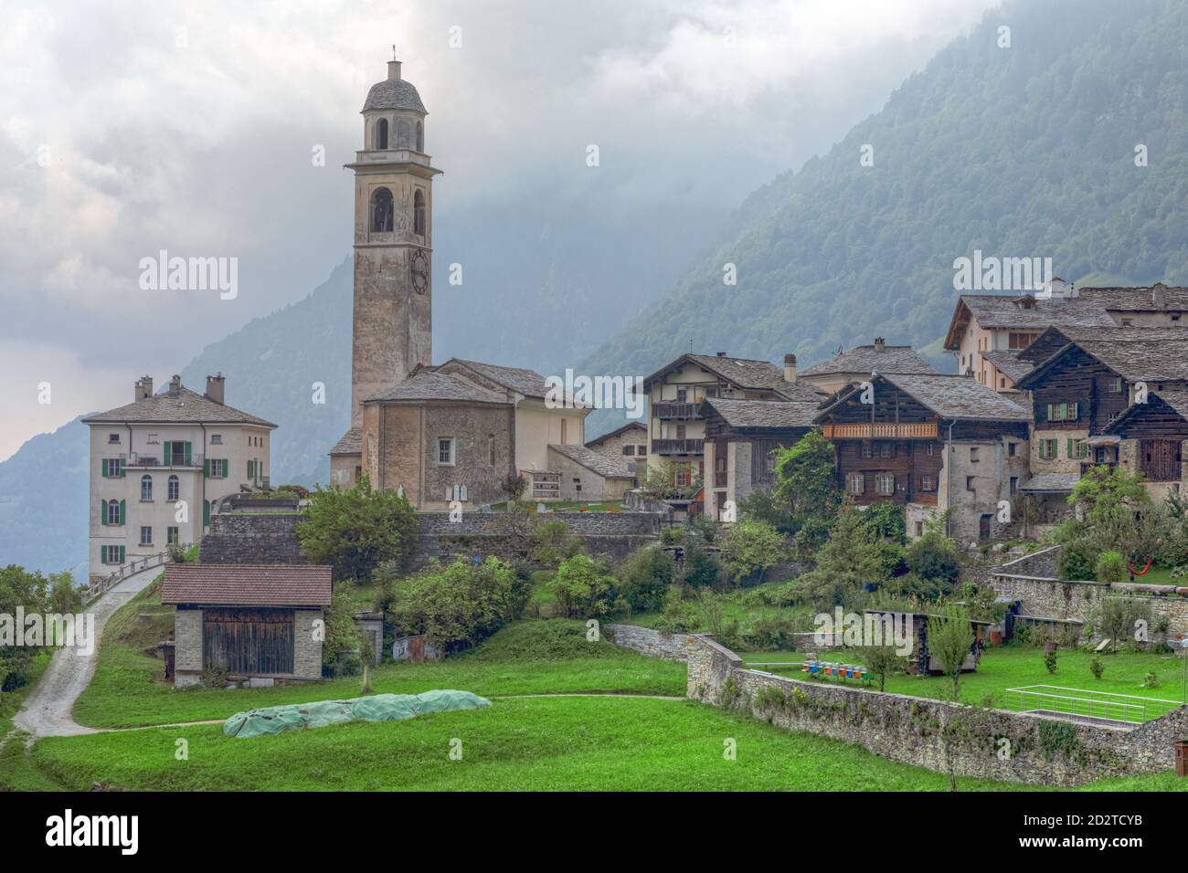 Soglio, Majola, Graubünden, Schweiz, Europa Stockfoto