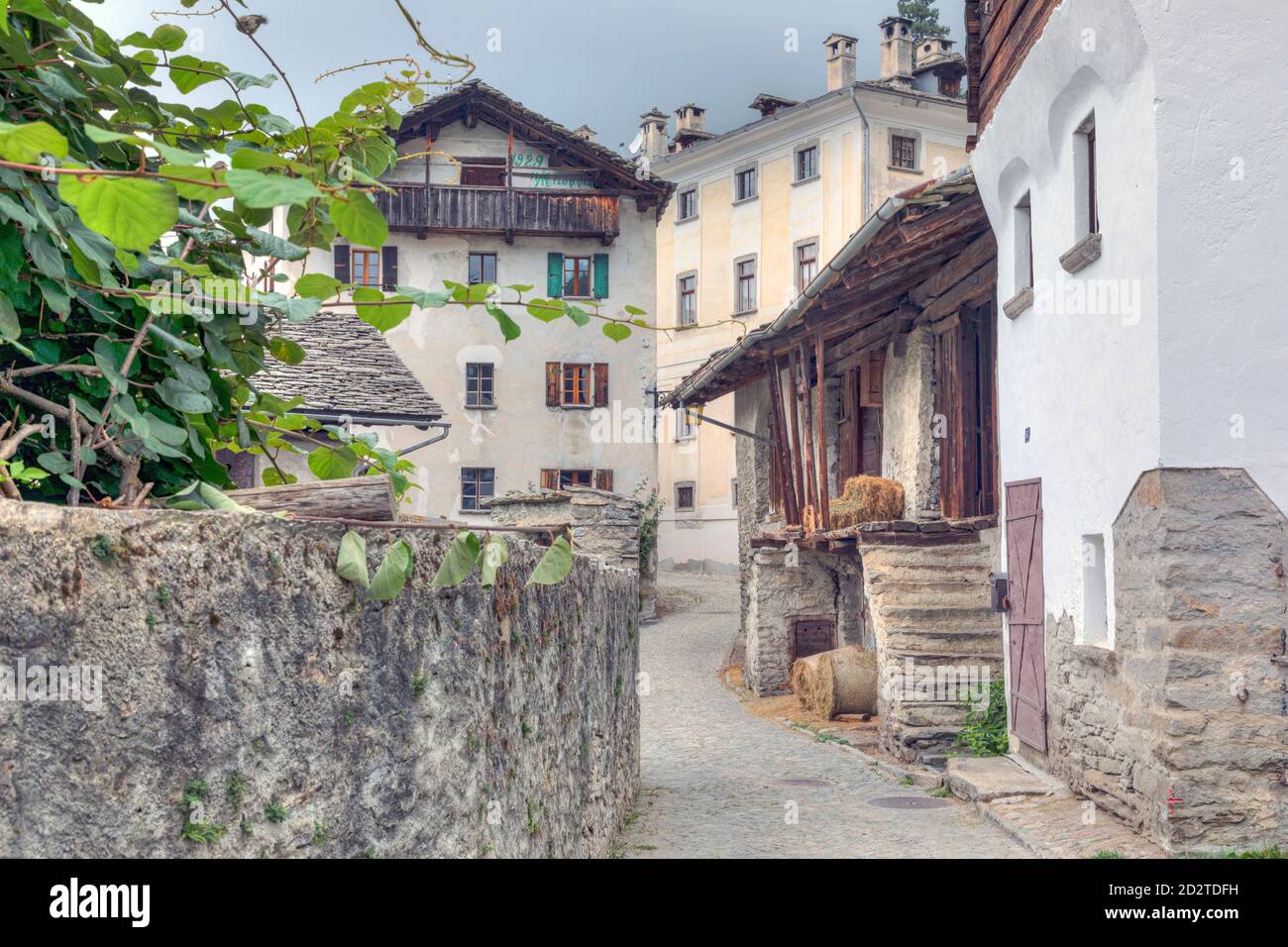 Soglio, Majola, Graubünden, Schweiz, Europa Stockfoto
