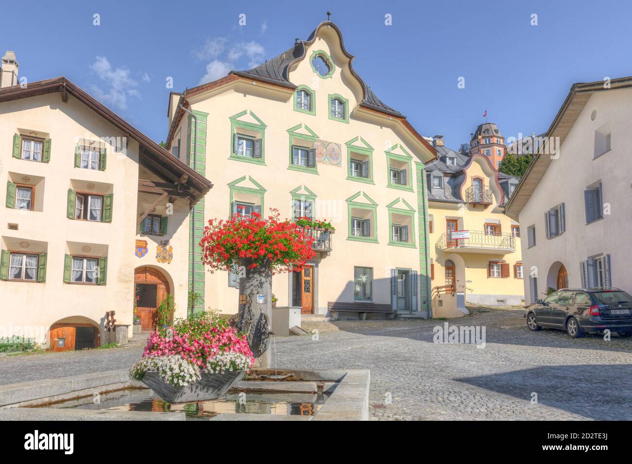 Scuol, Engadin, Graubünden, Schweiz, Europa Stockfoto