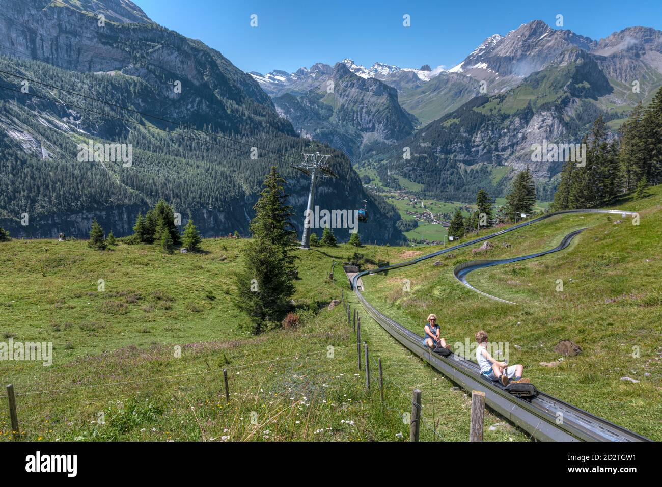 Oeschinensee, Kandersteg, Bern, Schweiz, Europa Stockfoto
