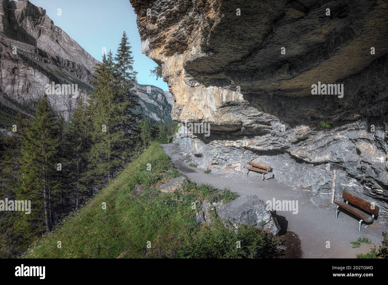 Oeschinensee, Kandersteg, Bern, Schweiz, Europa Stockfoto