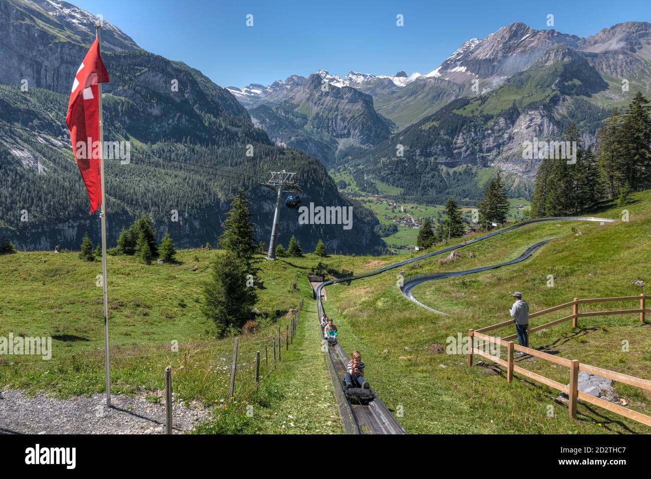 Oeschinensee, Kandersteg, Bern, Schweiz, Europa Stockfoto
