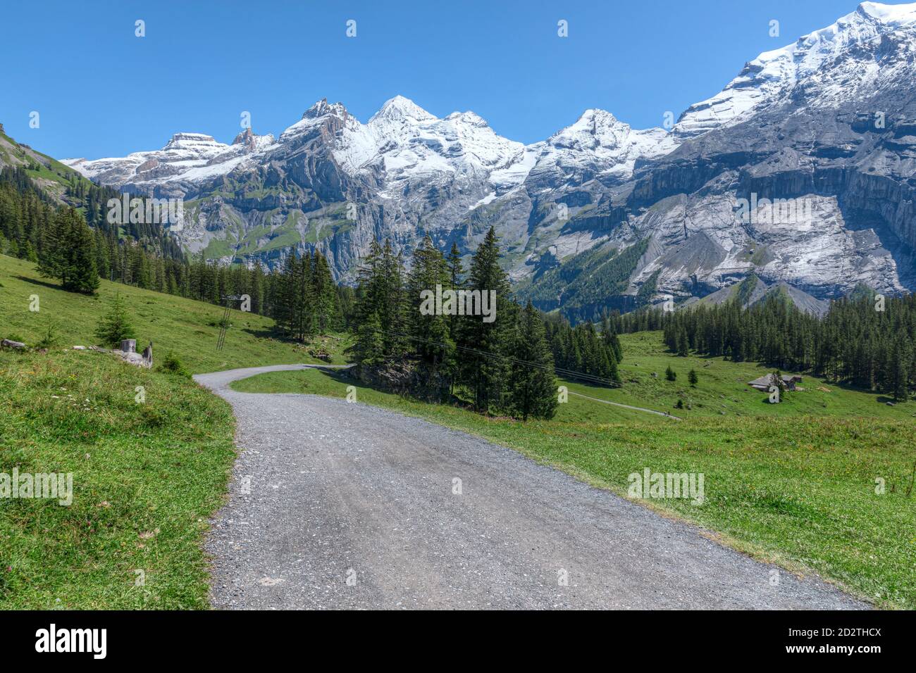 Oeschinensee, Kandersteg, Bern, Schweiz, Europa Stockfoto