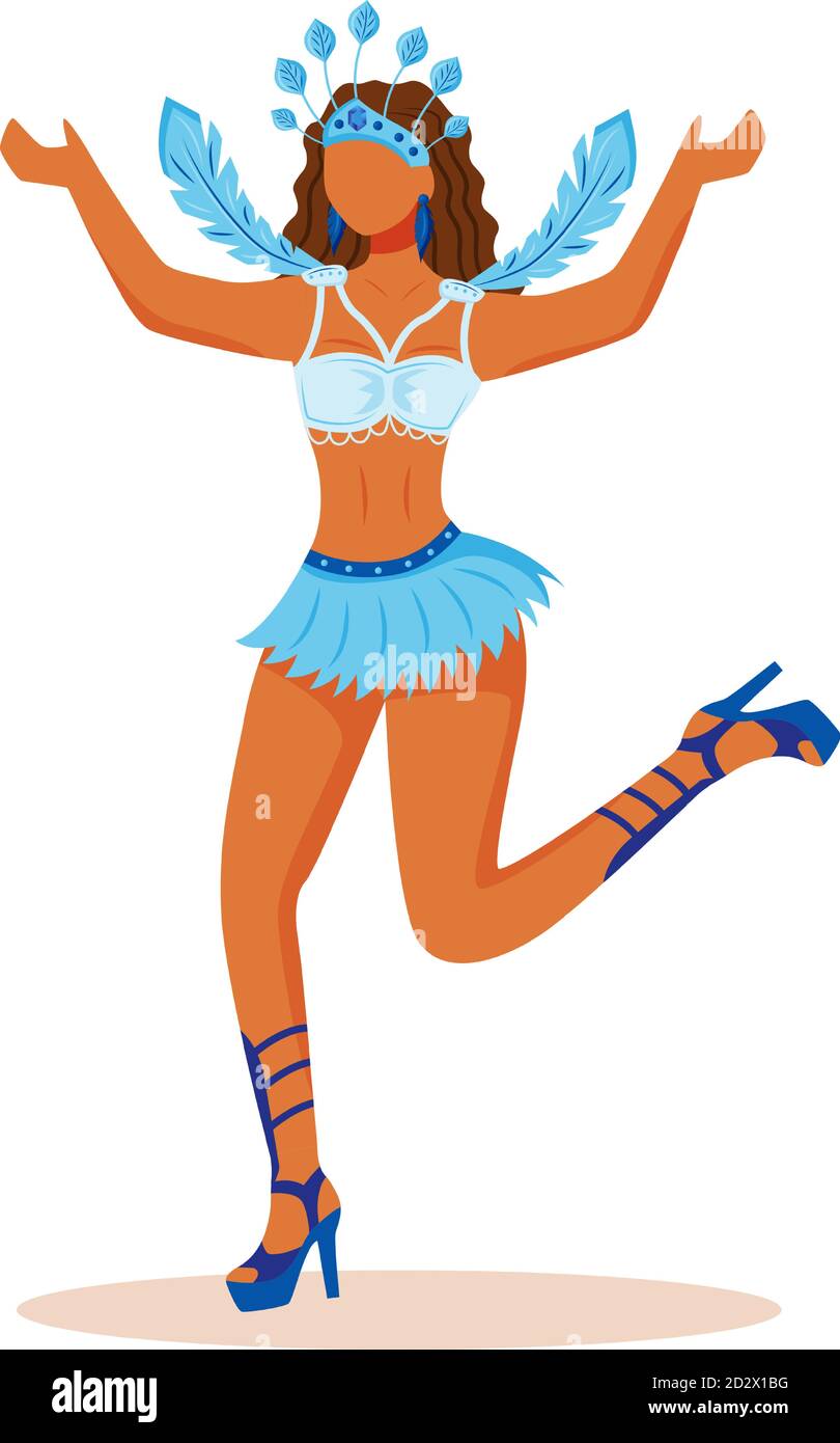Cartoon Frau Samba Tanzer Brasilien Karneval Stock Vektorgrafik Alamy