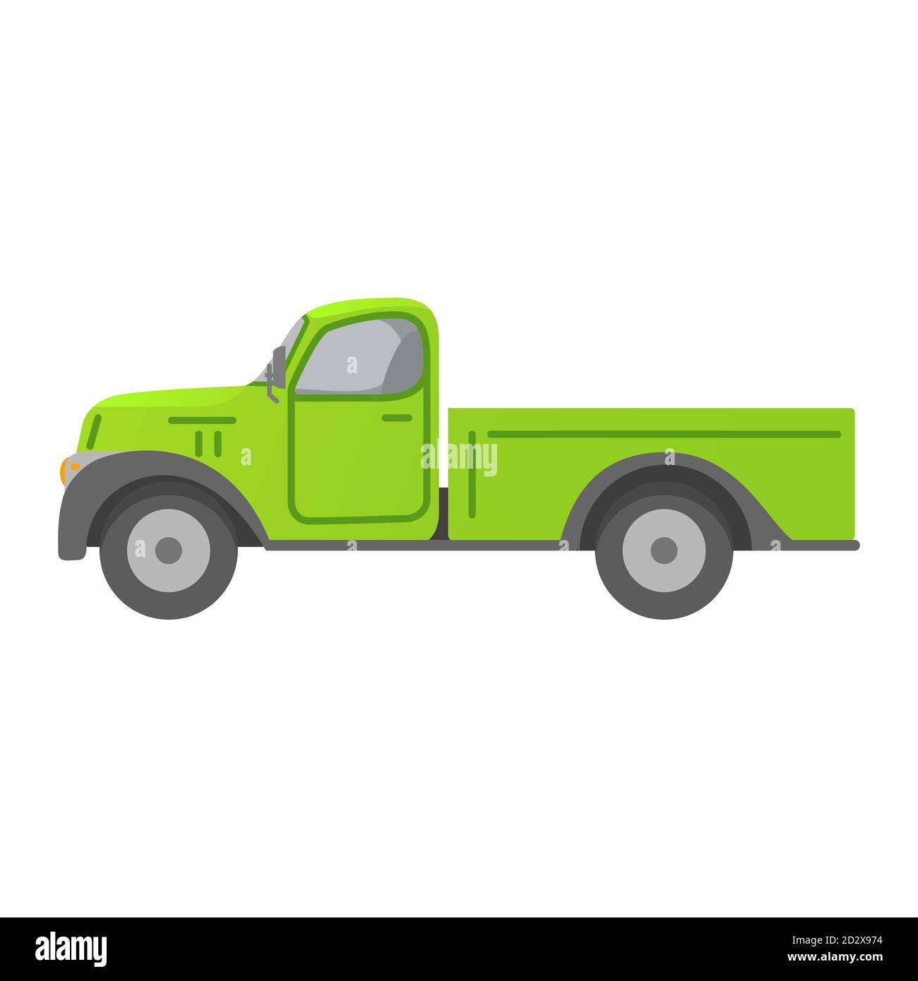 Retro-LKW-Auto. Lieferfahrzeug. Flache Vektorgrafik. Stock Vektor