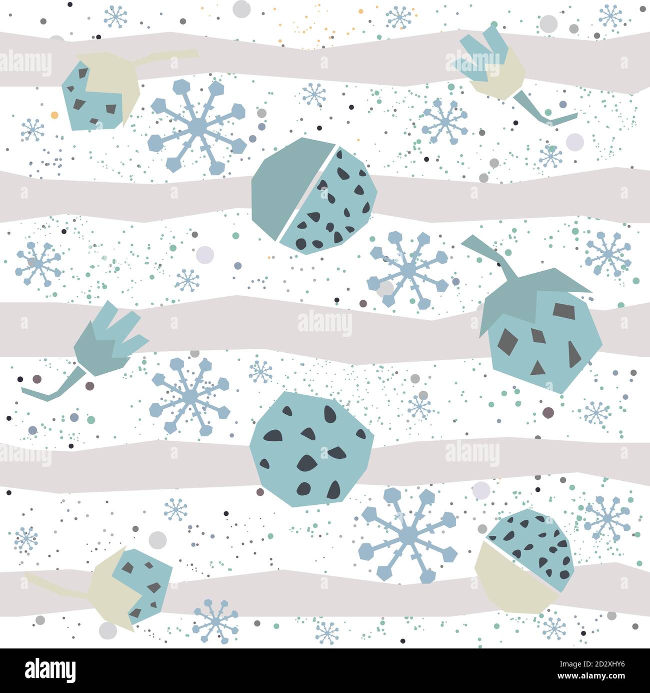Nahtlose Muster mit Pflanzen und Erdbeere. Vector Illustration. Stock Vektor