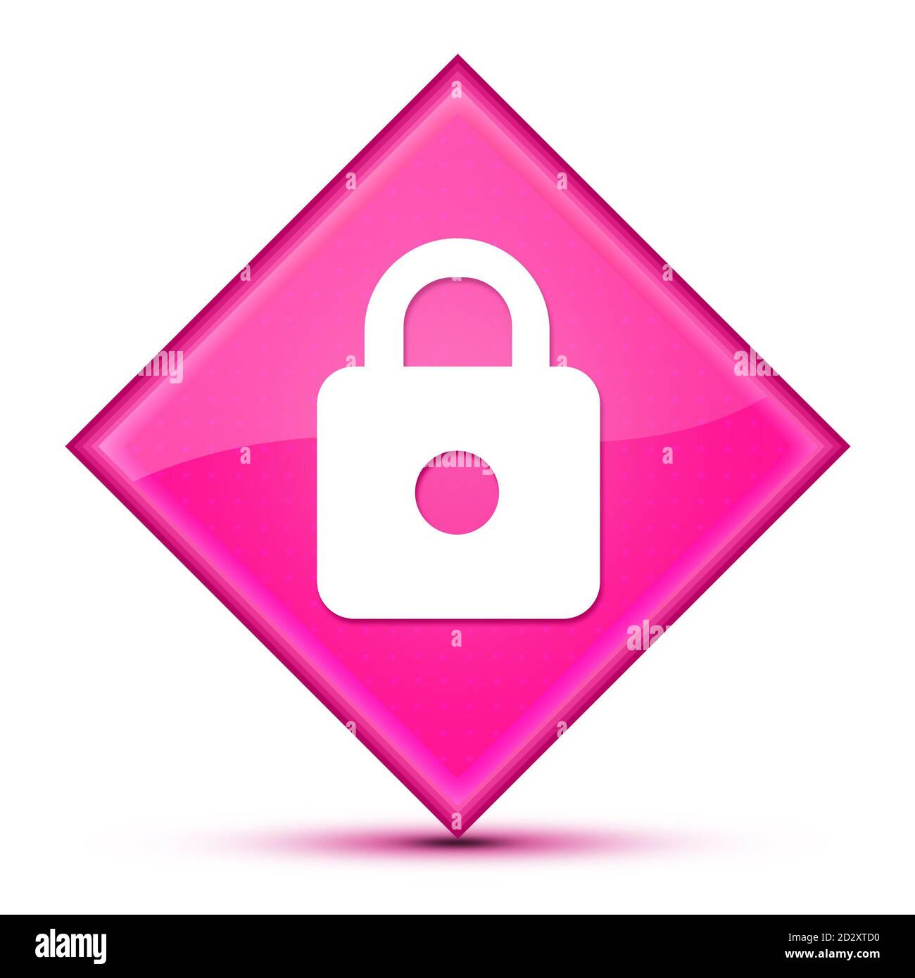 https-Symbol isoliert auf luxuriösen gewellten rosa Diamant-Knopf abstrakt Abbildung Stockfoto