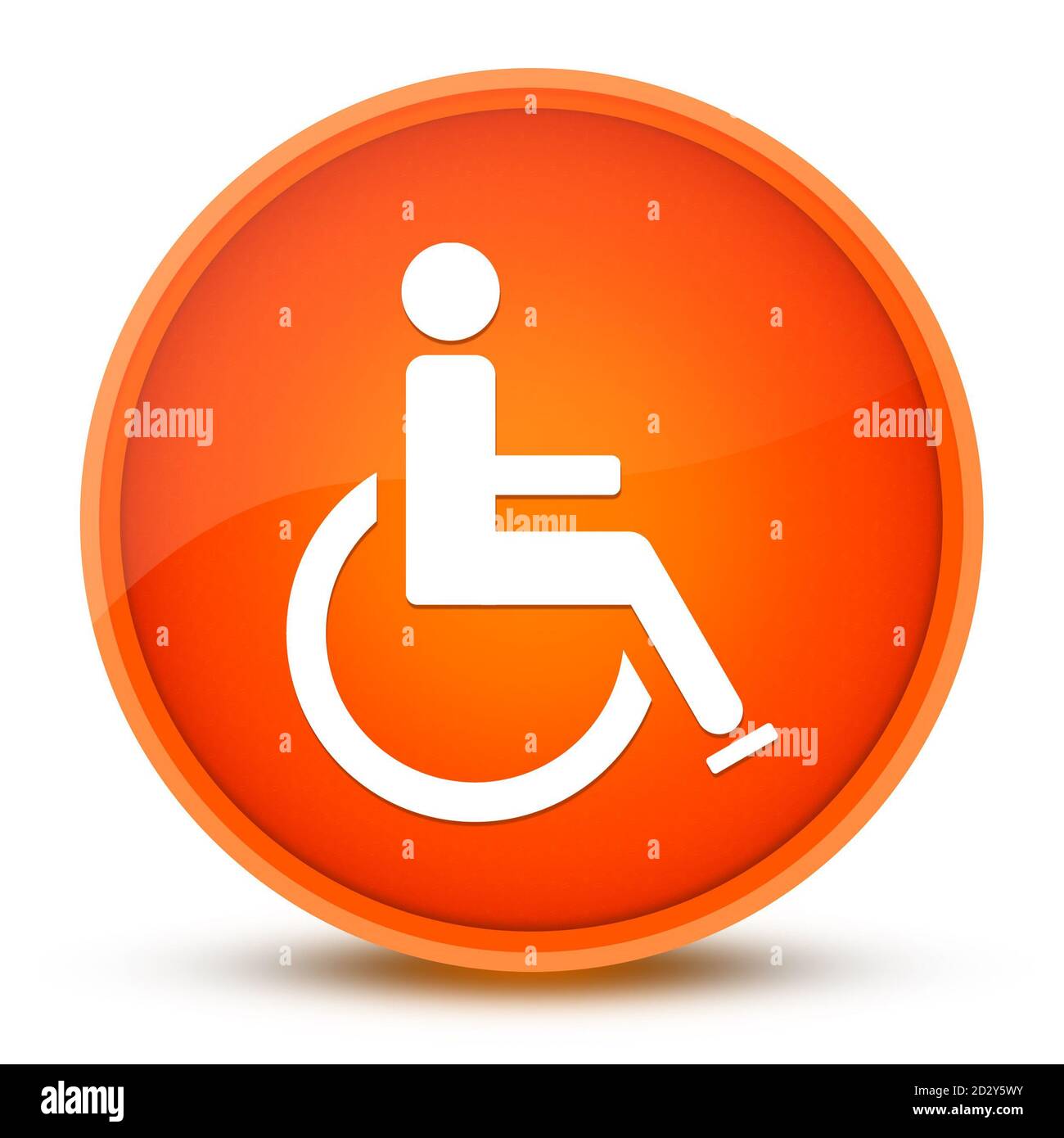 Rollstuhl Handicap luxuriöse glänzend orange runde Knopf abstrakte Illustration Stockfoto
