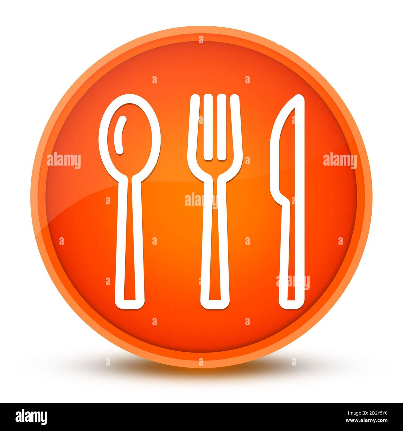 Besteck luxuriöse glänzend orange runde Knopf abstrakte Illustration Stockfoto