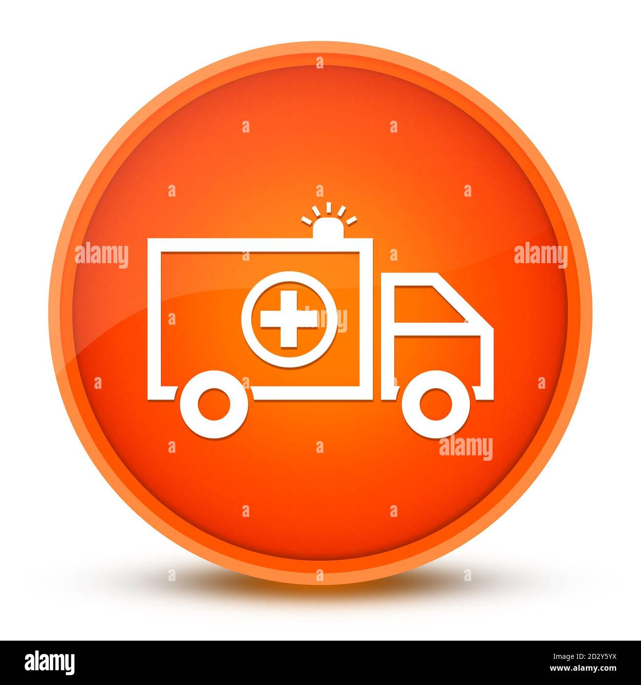 Krankenwagen luxuriöse glänzend orange runde Taste abstrakte Illustration Stockfoto