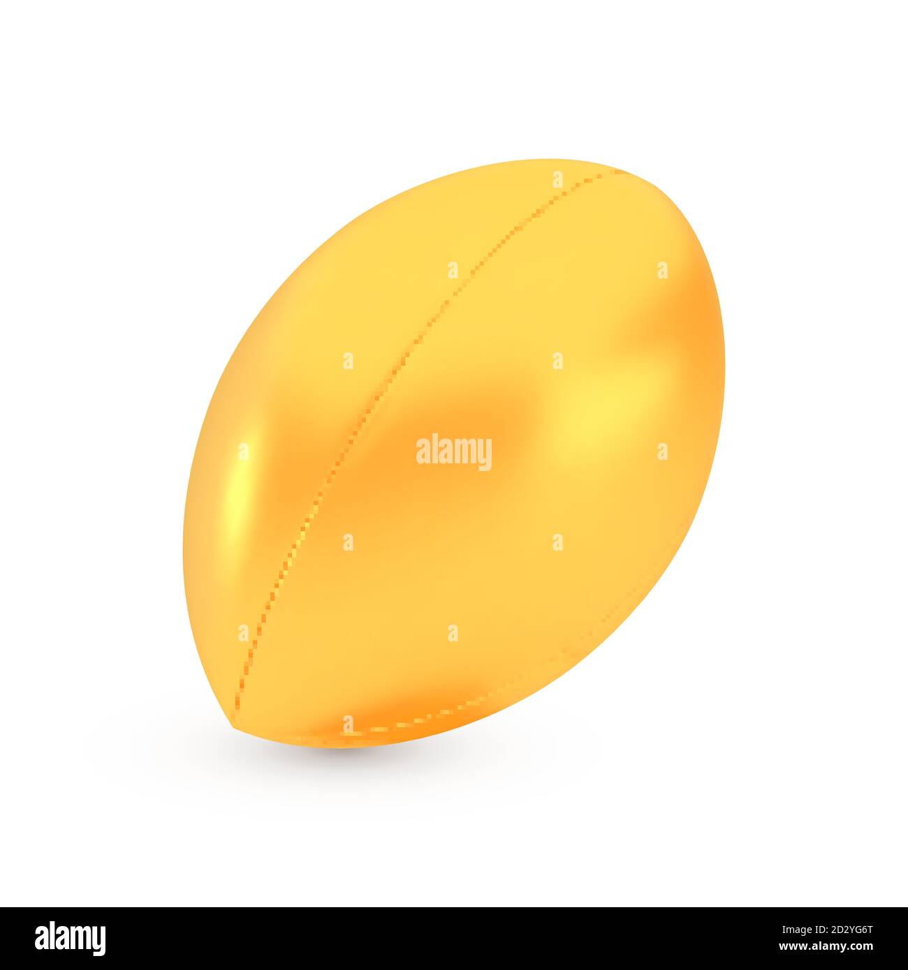 Golden Rugby Award Konzept, glänzend realistische Metallic Ball Stock Vektor