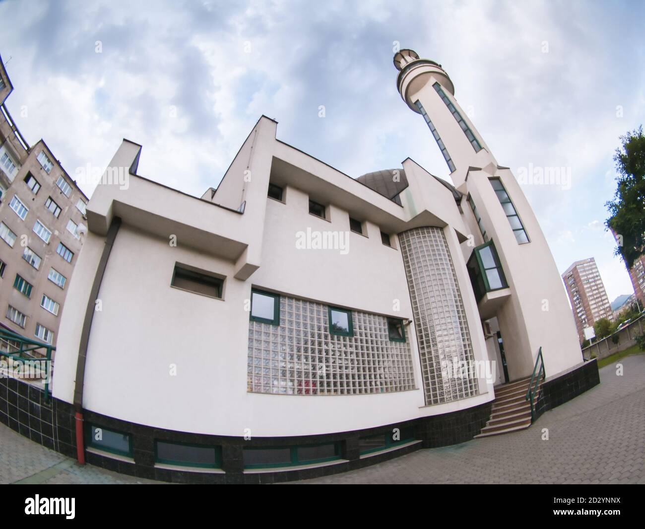 Moderne islamische Architektur Moschee weit schießen Stockfoto