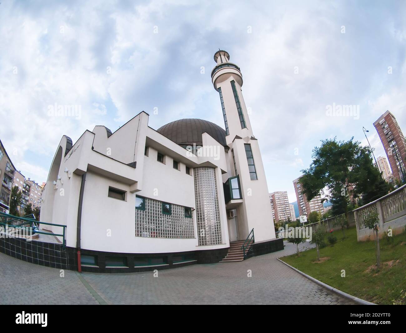 Moderne islamische Architektur Moschee weit schießen Stockfoto