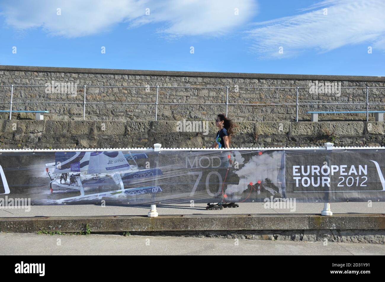 Ein Blick auf den Hafen vor dem MOD70 European Tour Rennen von Dun Laoghaire, Irland. DRÜCKEN Sie VERBANDSFOTO. Bilddatum: Donnerstag, 6. September 2012. Bildnachweis sollte lauten: Barry Cronin/PA Wire Stockfoto