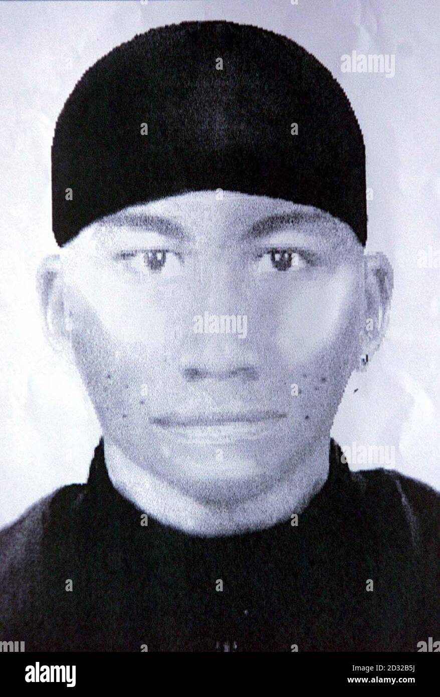 Undated e-fit, der von der Metropolitan Police veröffentlicht wurde, eines Mannes, der zur Befragung bezüglich der Erschießung einer 19-jährigen Frau für ihr Mobiltelefon in der Lea Bridge Road, East London, wollte. *...der Teenager aus Waltham Forest, Ost-London, wurde von einem Mann angesprochen, der ihr Nokia 3310-Telefon am Neujahrstag um 17.30 Uhr forderte. Sie weigerte sich und kämpfte mit dem Angreifer, als er sie aus ihrer Hand ergriff. Nachdem er das Telefon gerissen hatte, schoss er auf sie und die Kugel rikochierte ihr vom Kopf. Sie ging zu der Zeit zum Haus eines Freundes in Walthamstow und wurde blutend auf dem Bürgersteig zurückgelassen. Stockfoto