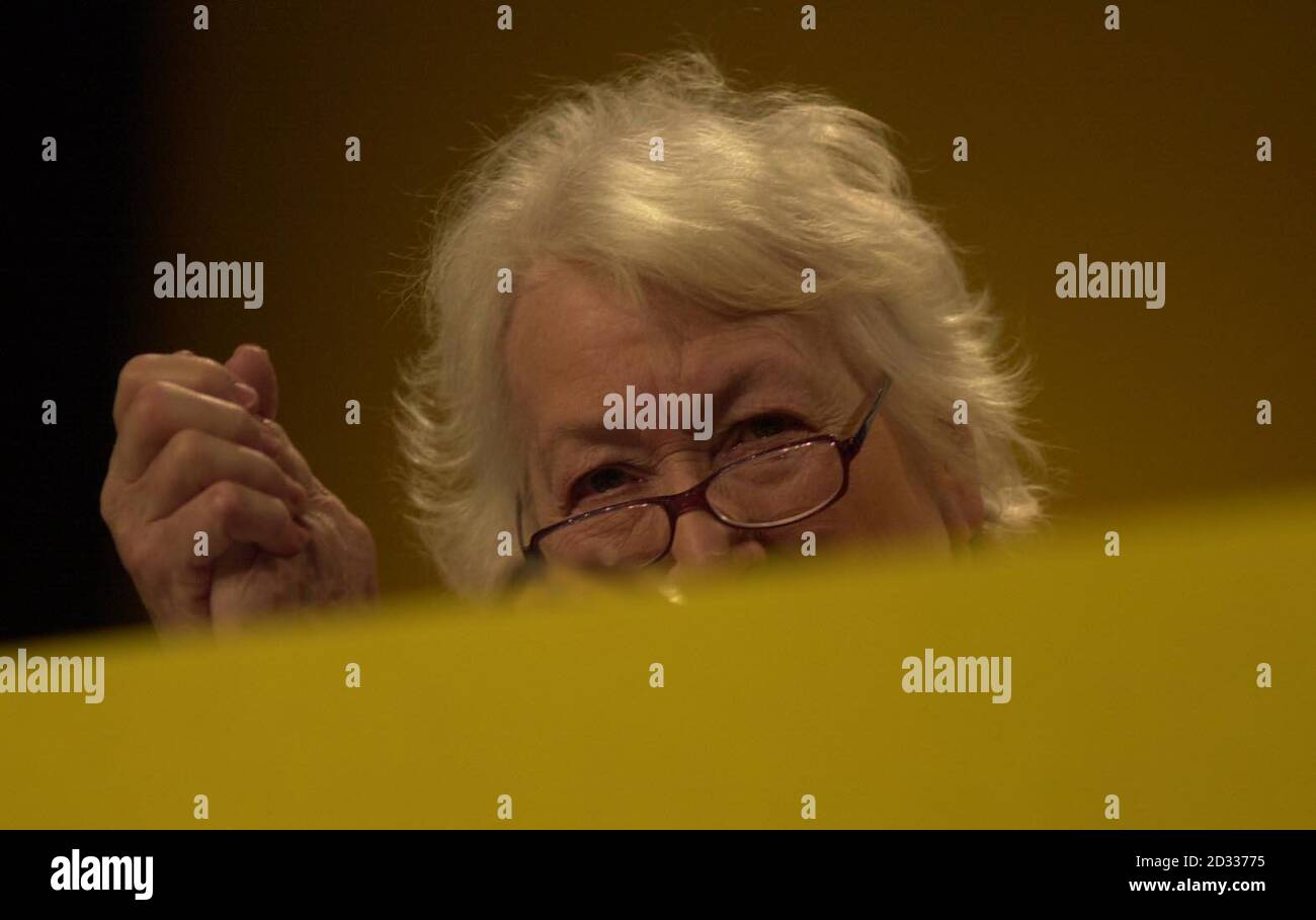 Präsident der Scottish National Party Winnie Ewing auf der S.N.P Konferenz in Inverness. Stockfoto