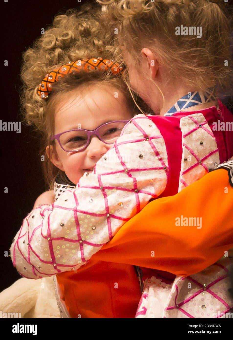 Teilnehmer während der All Scotland Irish Dancing Championships in der Glasgow Royal Concert Hall. Stockfoto