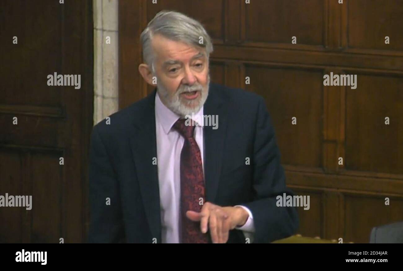 Paul Flynn, Abgeordneter von Newport West, spricht in der Westminster Hall im Zentrum von London über E-Petitionen zum Staatsbesuch von US-Präsident Donald Trump in Großbritannien. Stockfoto