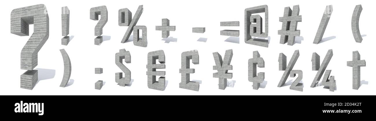 Konzeptuell Grau Schwer Rauen Beton Gebaut Schriftart Oder Typ Bauindustrie Stuck Isoliert Weissen Hintergrund Stockfotografie Alamy