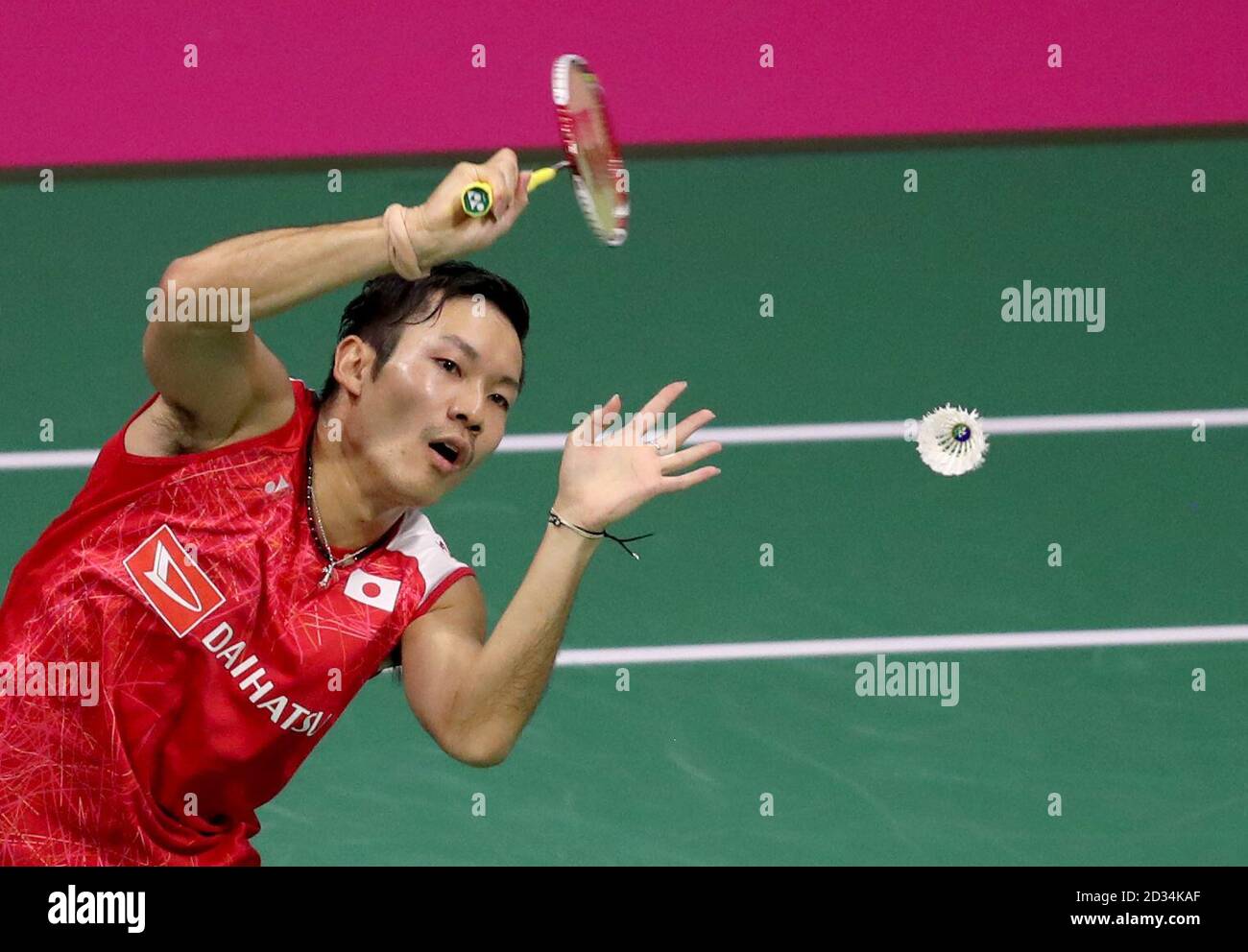 Der japanische Keigo Sonoda im Halbfinale am sechsten Tag der BWF-Weltmeisterschaft 2017 in der Emirates Arena in Glasgow. DRÜCKEN Sie VERBANDSFOTO. Bilddatum: Samstag, 26. August 2017. Siehe PA Geschichte BADMINTON World. Bildnachweis sollte lauten: Jane Barlow/PA Wire. EINSCHRÄNKUNGEN: Nur für redaktionelle Zwecke. Keine kommerzielle Nutzung. Stockfoto Der japanische Keigo Sonoda im Halbfinale am sechsten Tag der BWF-Weltmeisterschaft 2017 in der Emirates Arena in Glasgow. DRÜCKEN Sie VERBANDSFOTO. Bilddatum: Samstag, 26. August 2017. Siehe PA Geschichte BADMINTON World. Bildnachweis sollte lauten: Jane Barlow/PA Wire. EINSCHRÄNKUNGEN: Nur für redaktionelle Zwecke. Keine kommerzielle Nutzung. Stockfoto