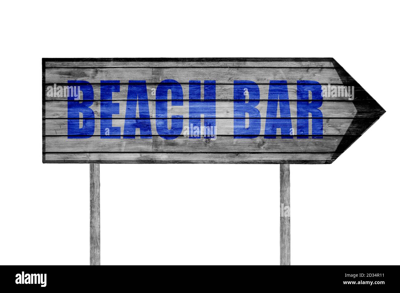 Beach Bar Schild isoliert Stockfoto