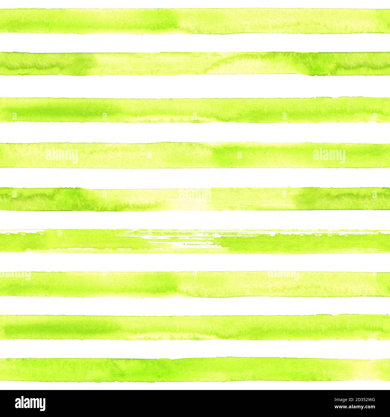 Aquarell von Hand gezeichnetes Nahtloses Muster mit grünen Streifen. Aquarell grüner Hintergrund. Stockfoto