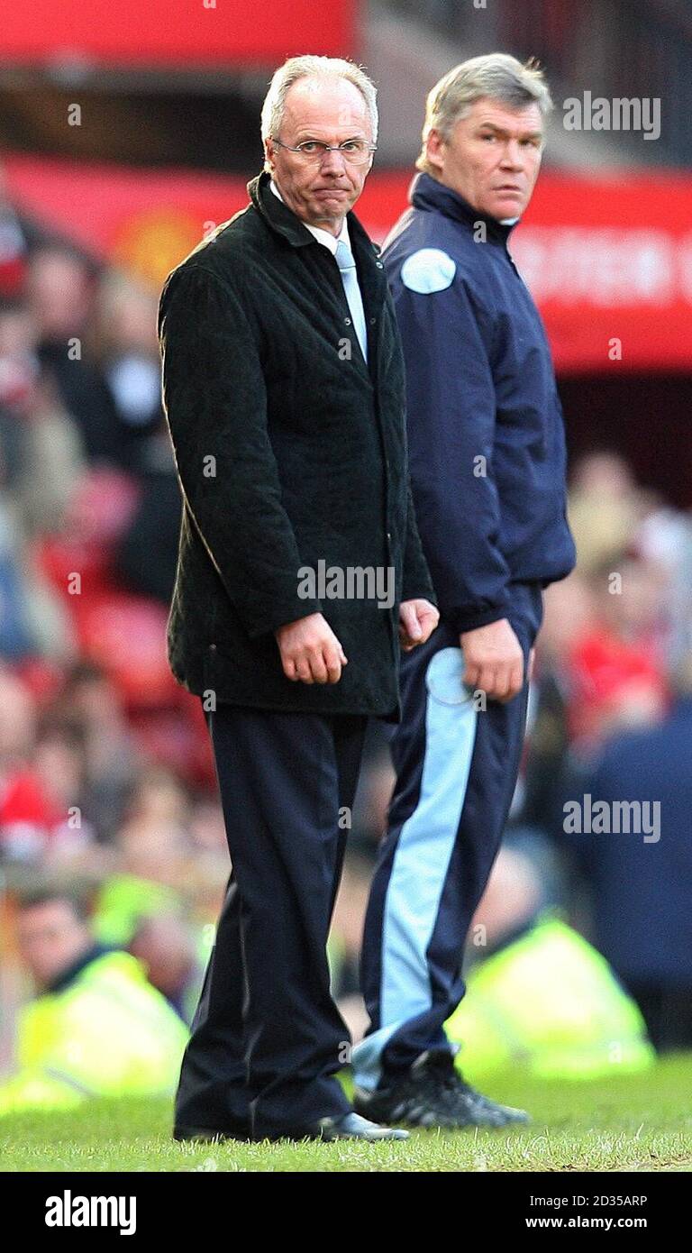 Manchester City Manager Sven Goran Eriksson beim Spiel der Barclays Premier League in Old Trafford, Manchester. Stockfoto