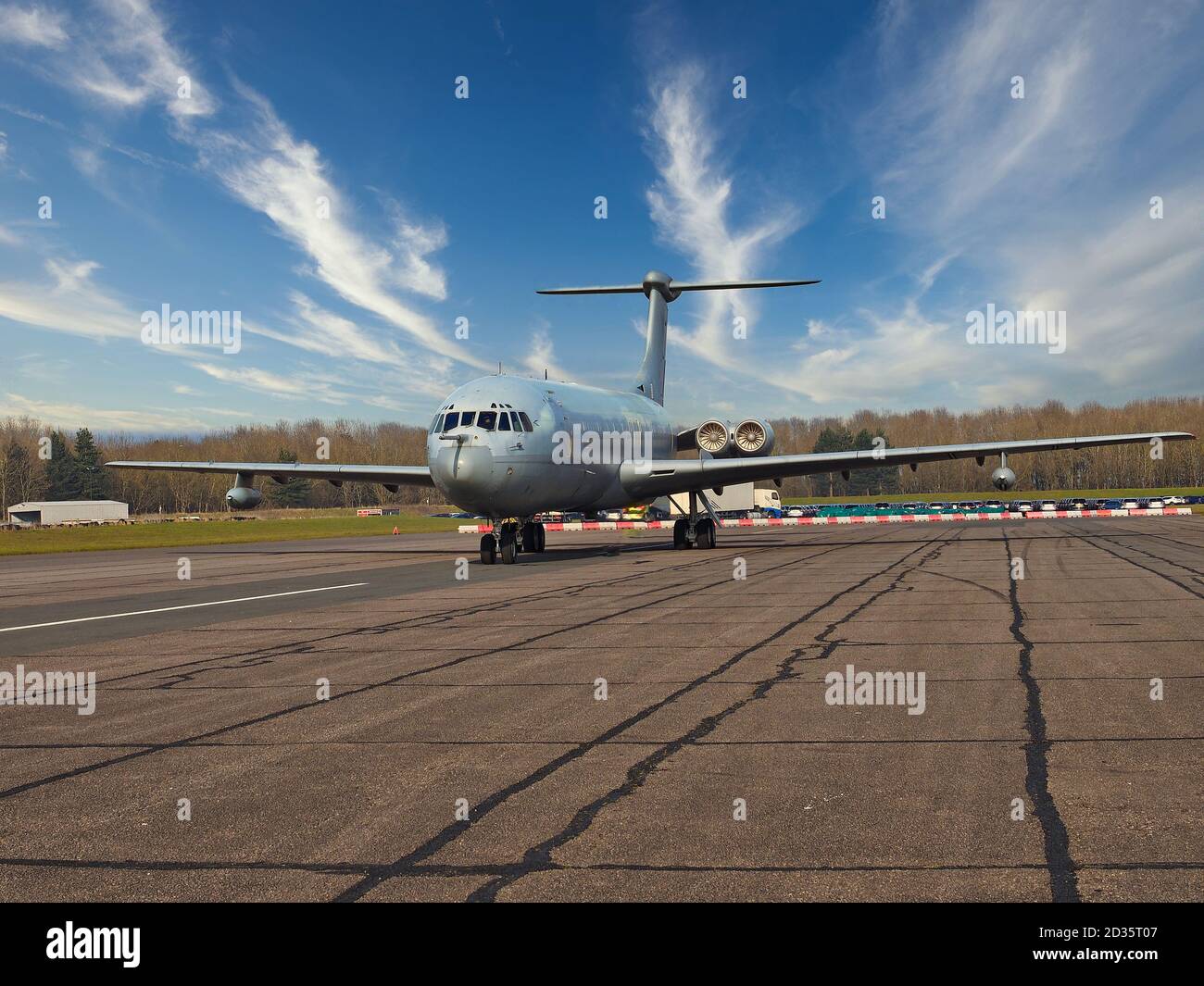 VC10 auf der Landebahn der RAF Bruntingthorpe Stockfoto