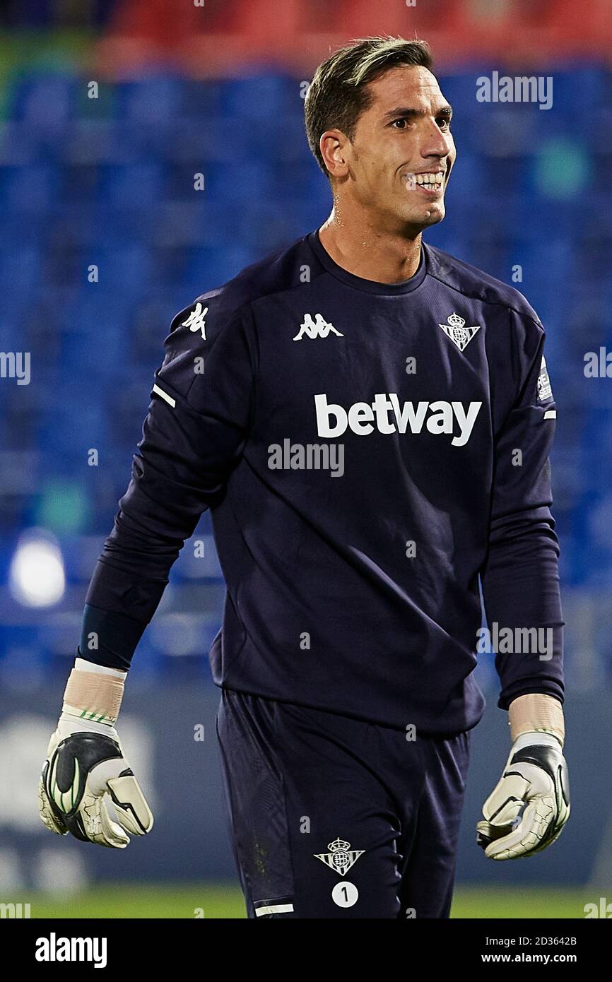 Getafe, Spanien. September 2020. Joel Robles von Real Betis während des La Liga-Spiels zwischen Getafe CF und Real Betis spielte am 29. September 2020 im Coliseum Alfonso Perez Stadium in Getafe, Spanien. (Foto von Ana Marcos/PRESSINPHOTO) Credit: Pro Shots/Alamy Live News Stockfoto
