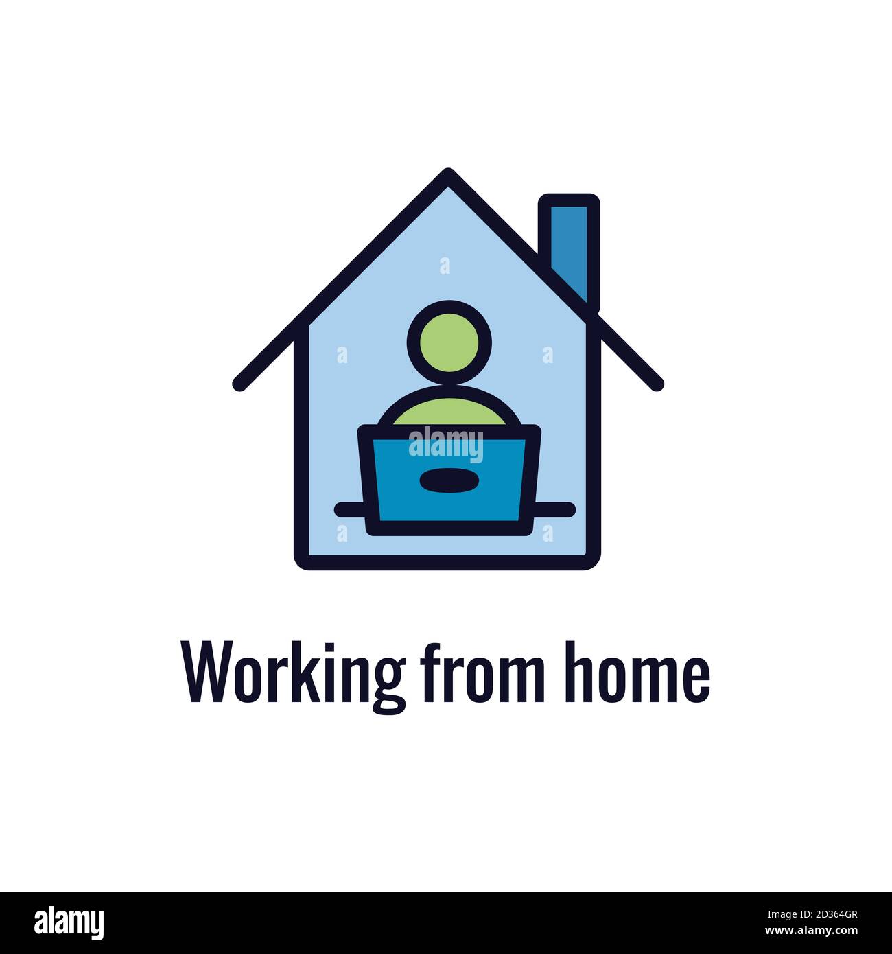 Remote Work Icon – Work from Home Konzept Stock Vektor