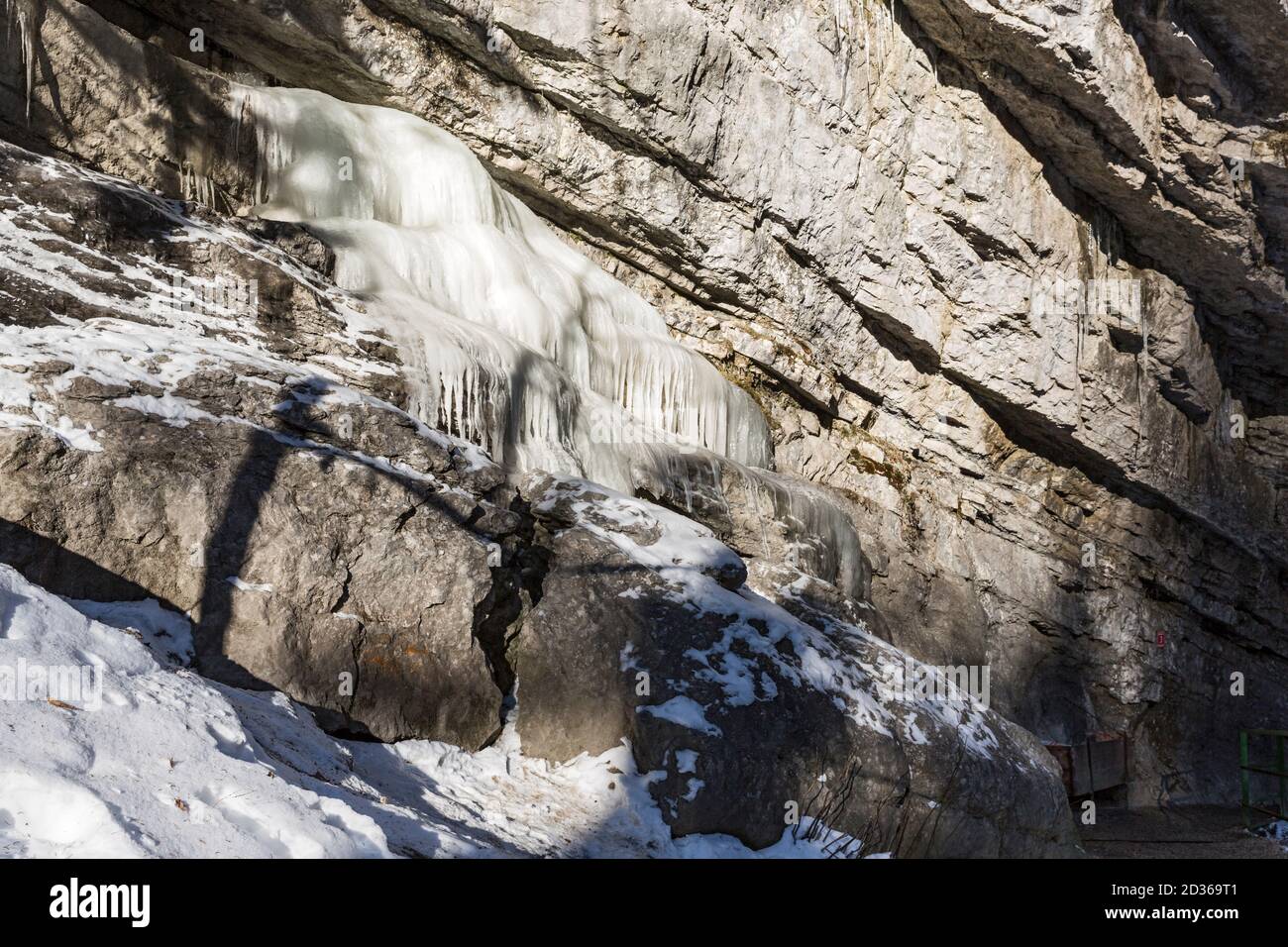 Breitachklamm, Felswand, vereist, Oberstdorf, Allgäu Stockfoto